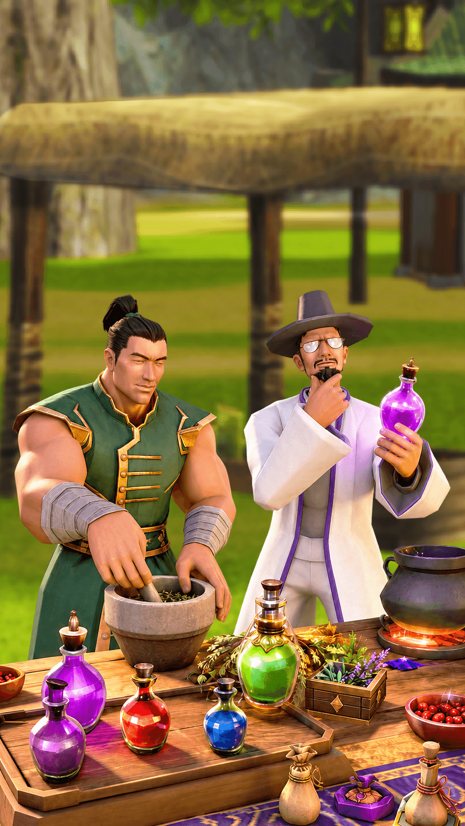 Juices, Waters and Dews crafting scene